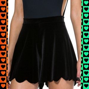 BlackMilk black velvet high-waisted shorties